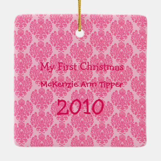 Mon premier ornement photo avec points roses brill (Dos)