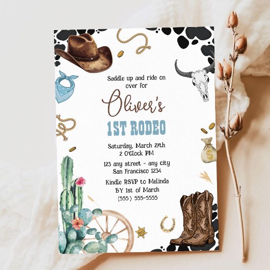 mon premier rodéo Invitation d'anniversaire