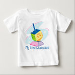 Mon premier T-shirt Chanukah<br><div class="desc">Le premier Chanukah de bébé avec un rêve de jouet coloré.</div>