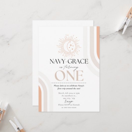 Mon premier voyage autour du soleil Invitation (Devant/Arrière en situation)