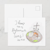 Mon Rédempteur Vit Une Carte Postale Pâques (Devant / Derrière)