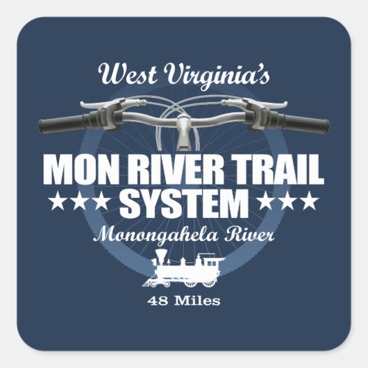 Mon River Trail (H2) Vierkante Sticker (Voorkant)