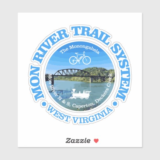 Mon River Trail Systeem (fietsen c) Sticker (Vel)