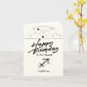 Mon Sagittaire préféré Cartes d'Anniversaire au co (Fleur jaune)