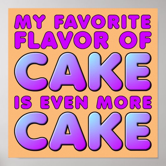 Mon signe de poster drôle de saveur de gâteau préf (Devant)