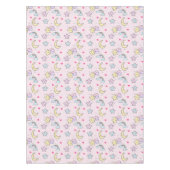 Mon, sterren en wolken Patroon op Pastel Roze Tafelkleed (Voorkant)
