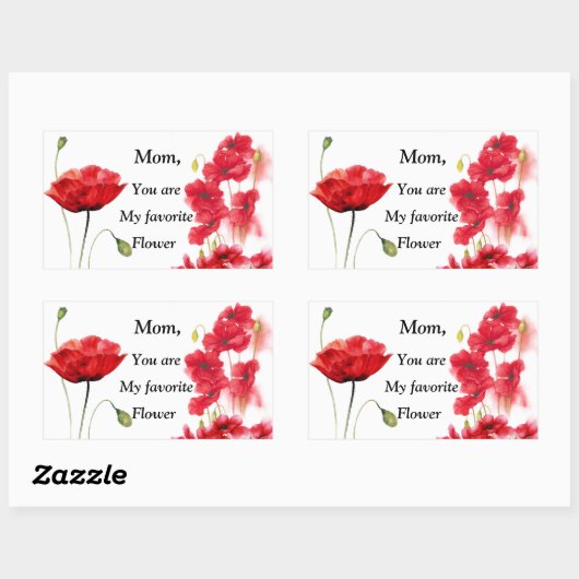 Mon Sticker Rectangulaire Fleur Favori (Feuille)