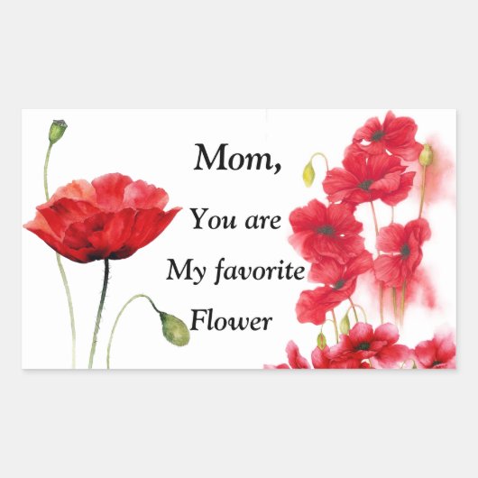 Mon Sticker Rectangulaire Fleur Favori (Devant)
