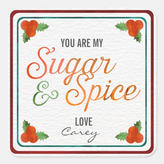 Mon sucre et épice Noël Cadeau Étiquette (Devant)