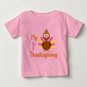 Mon T-Shirt de Bébé Fille pour le 1er Thanksgiving