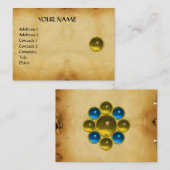 MON TOPAZ, SAPHIRE, felle perkament Visitekaartje (Voorkant / Achterkant)