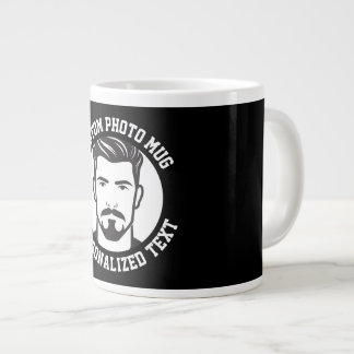 Mon visage sur un grand mug noir personnalisé