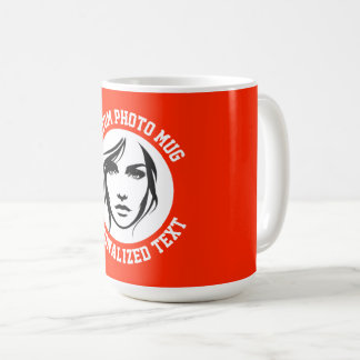 Mon visage sur un grand mug personnalisé ROUGE BRI