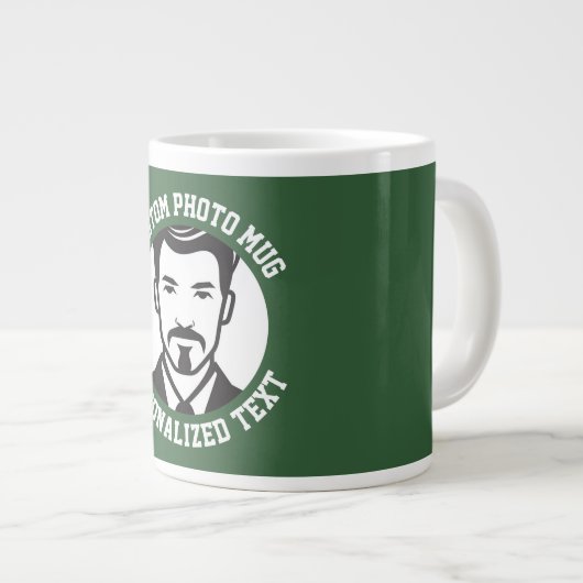 Mon visage sur un mug géant personnalisé vert CHAS (Devant droit)
