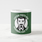 Mon visage sur un mug géant personnalisé vert CHAS (Devant)