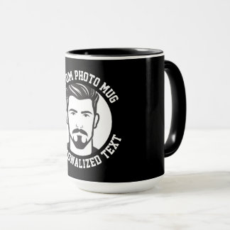 Mon visage sur un mug personnalisé noir Combo