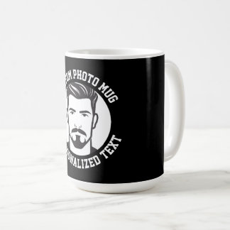 Mon visage sur un mug personnalisé noir Combo