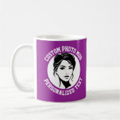 Mon visage sur un mug personnalisé PLUM POURPRE (Gauche)