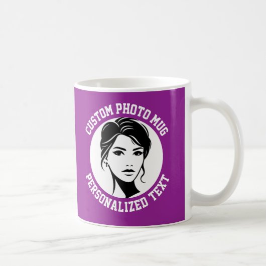 Mon visage sur un mug personnalisé PLUM POURPRE (Droite)
