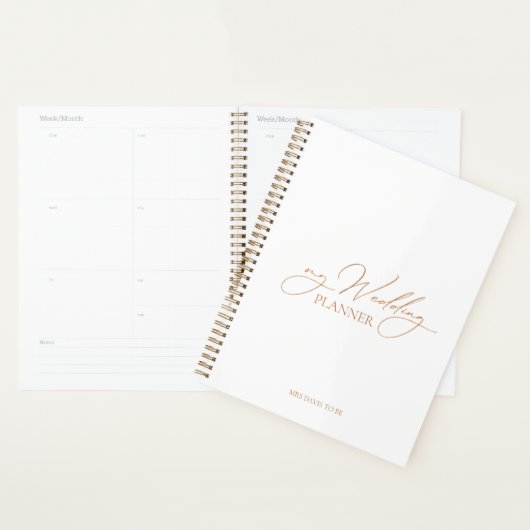 "Mon Wedding planner" Plans de mariage modernes et (Devant avec enveloppe)