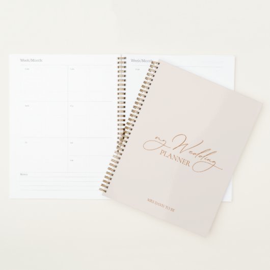 "Mon Wedding planner" Plans de mariage modernes et (Devant avec enveloppe)
