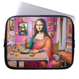 Mona eating Indian foods Laptop Sleeve