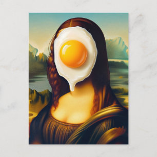 Mona Egg op Haar Gezicht Parodie fijn kunst Briefkaart