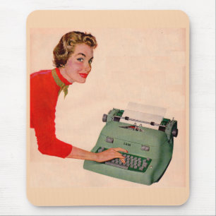 Mona en haar nieuwe schrijfmachine muismat