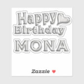 Mona Happy Birthday Autocollants (Feuille)