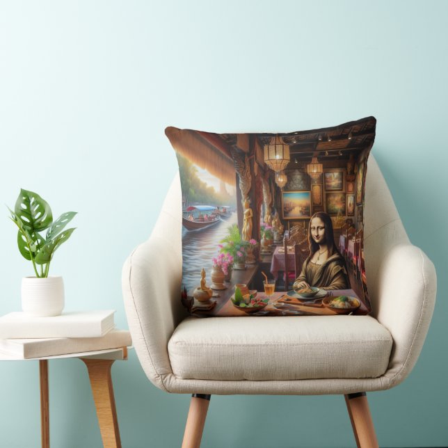 Mona is in een Thais restaurant Kussen (Stoel)