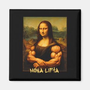 Mona Lifta Spier Mona Lisa Bodybuilder Gym en Art Magneet