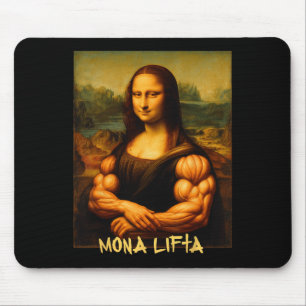 Mona Lifta Spier Mona Lisa Bodybuilder Gym en Art Muismat