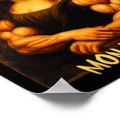 Mona Lifta Spier Mona Lisa Bodybuilder Gym en Art Poster (Hoek)
