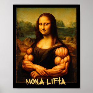 Mona Lifta Spier Mona Lisa Bodybuilder Gym en Art Poster