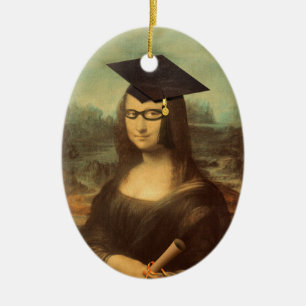 Mona Lisa Afstudeerhoed Keramisch Ornament