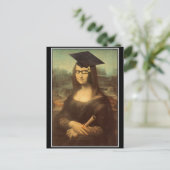 Mona Lisa Afstuderen Afstudeerder Pet Aankondigingskaart (Staand voorkant)