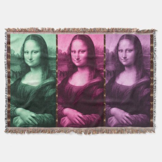 Mona Lisa Animal Print Green Roze Paars Deken (Voorkant)