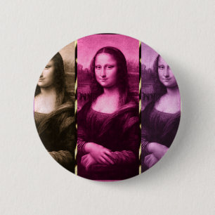 Mona Lisa Animal Print Paarse roze chocolade Ronde Button 5,7 Cm