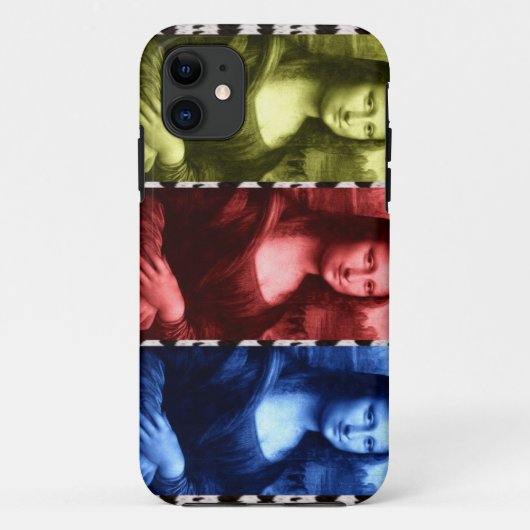Mona Lisa Animal Print Primaire kleuren Case-Mate iPhone Case (Achterkant)