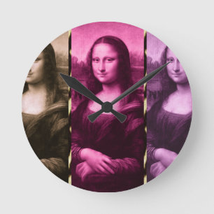 Mona Lisa Animal Print Purple Pink Chocolate Ronde Klok