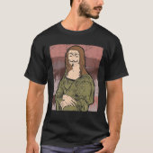 Mona Lisa Anonieme Mask Hacker Mask Programmeur T-shirt (Voorkant)