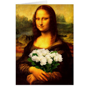 Mona Lisa Avec Bouquet De Roses Blanches