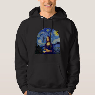 Mona Lisa avec café dans la nuit étoilée, - Sweat