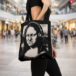 Mona Lisa Bass Gezicht Grappige Muziek Liefhebbers Draagtas