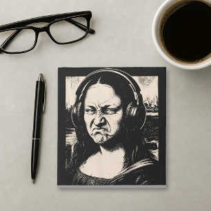 Mona Lisa Bass Gezicht Grappige Muziek Liefhebbers Notitieblok