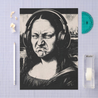 Mona Lisa Bass Gezicht Grappige Muziek Liefhebbers Tissuepapier