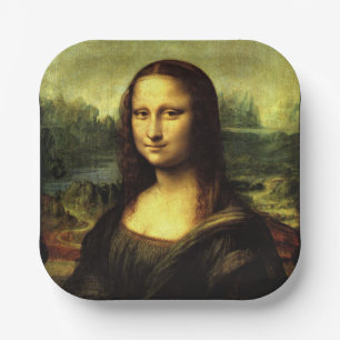 Mona Lisa, beroemd schilderij, Papieren Bordje