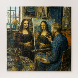 Mona Lisa bezoekt het atelier van Vincent van Gogh Legpuzzel