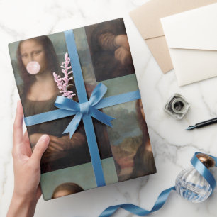 Mona Lisa Bgloeiroze Bubble gom Cadeaupapier