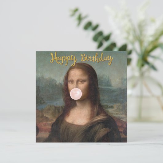Mona Lisa Bgloeiroze Bubble gom Kaart (Staand voorkant)